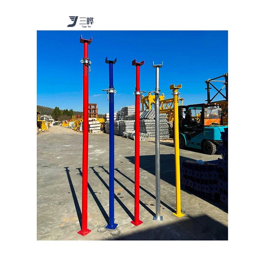 SANYE Powder Coated Shoring Jacks Acrow Adjustable Scaffolding Steel Metal Props For Construction