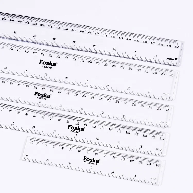 Прямая линейка Foska 6 дюймов 8 12 20 и Метрическая шкала прозрачная пластиковая для школьного офиса