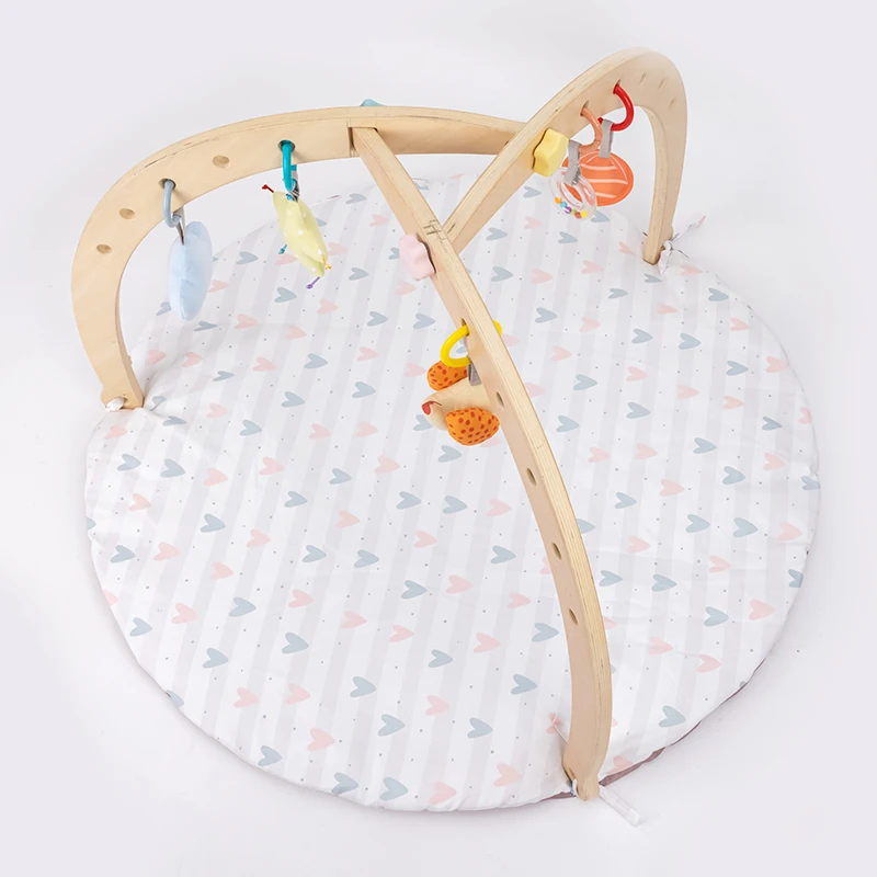 Mats For baby Activity Gym Frame With Baby Gym Hanging Toys Eco-friendly Montessori Wooden Foldable Baby Play Gym Newborn Gift