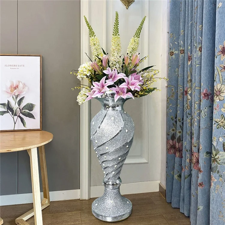 Garden Plant Silver Plate Molds Home Floor Decorative Dry Flower Pots Vases FRP In Bulk