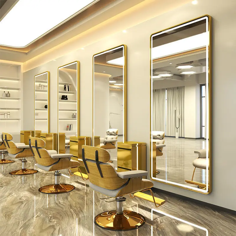 Hot blue-tooth touch screen light up mirror for salon furniture Hair salon mirror barber led mirror