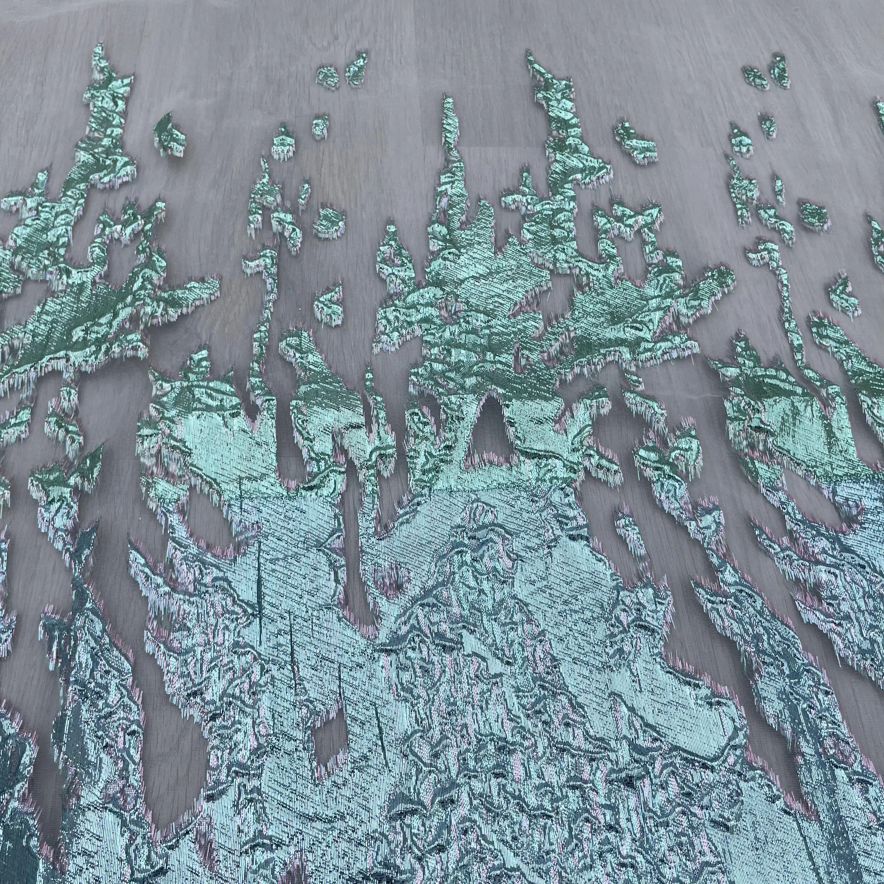 100%polyester yarn dyed lace fabric beautiful jacquard organza fabric  dress fabric