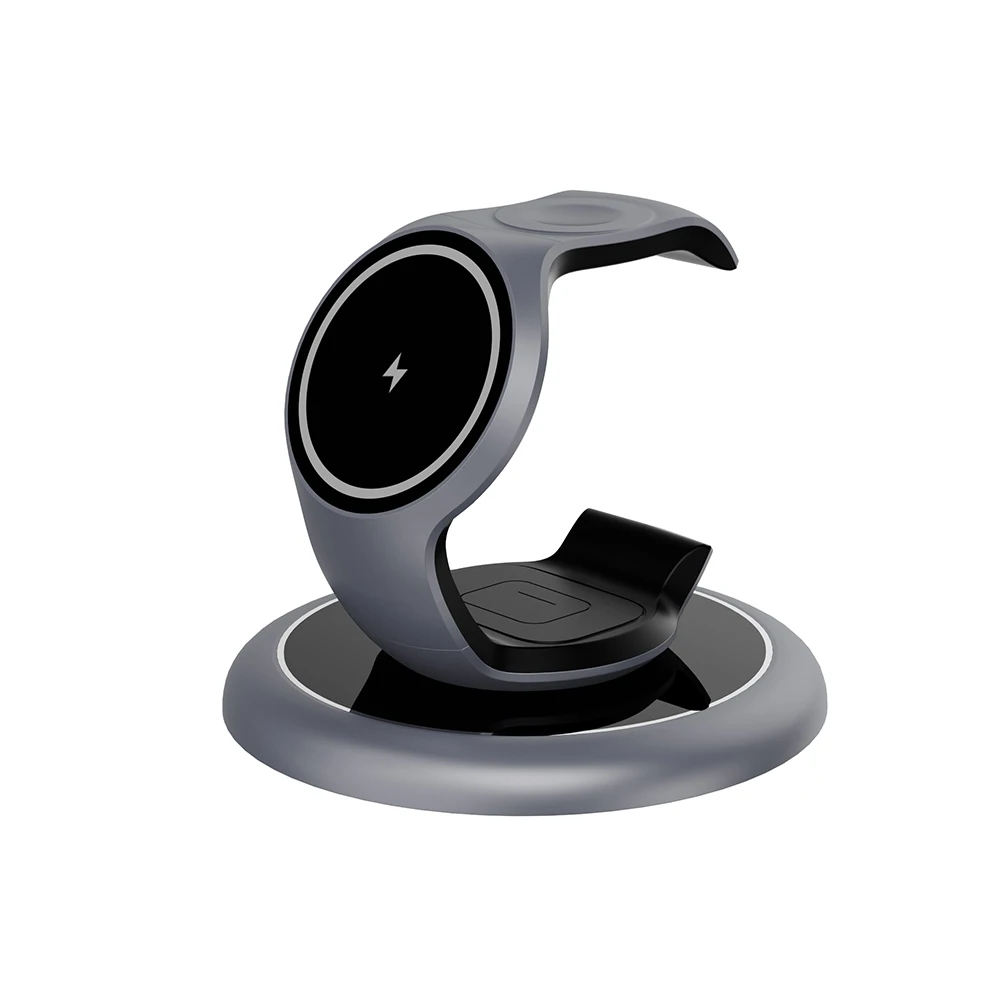 New Mobile Phone Holder 15W Fast Watch Earphone Station Custom Logo Qi Multifunctional Strong Magnetic 3 in 1 Wireless Charger