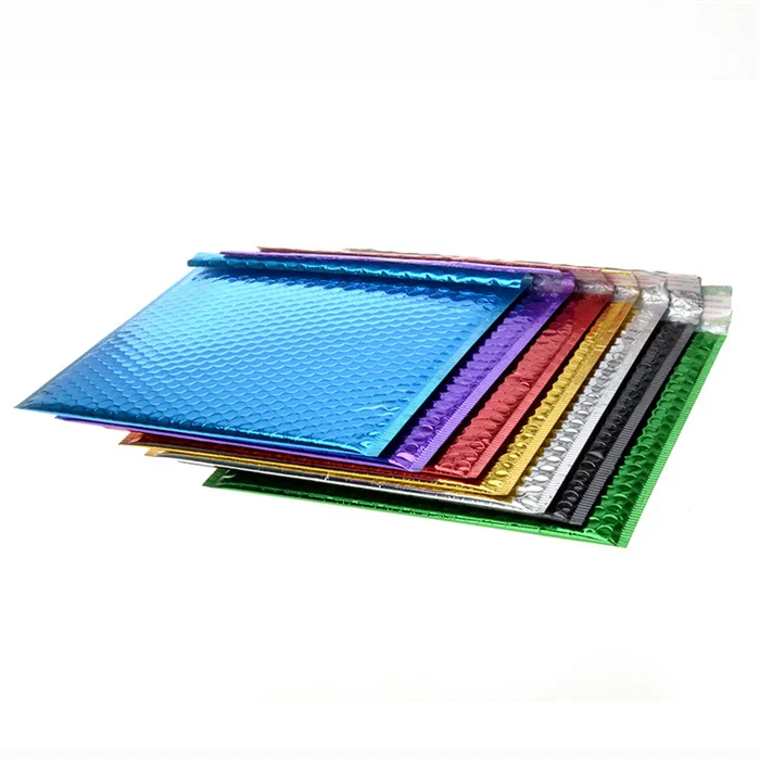 small moq custom print logo color aluminized bubble shipping mailing bags