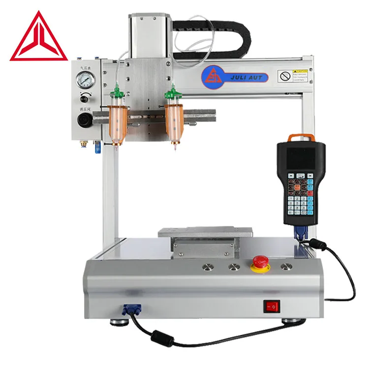 Double head automatic solder paste glue dispensing machine dispenser glue with needle