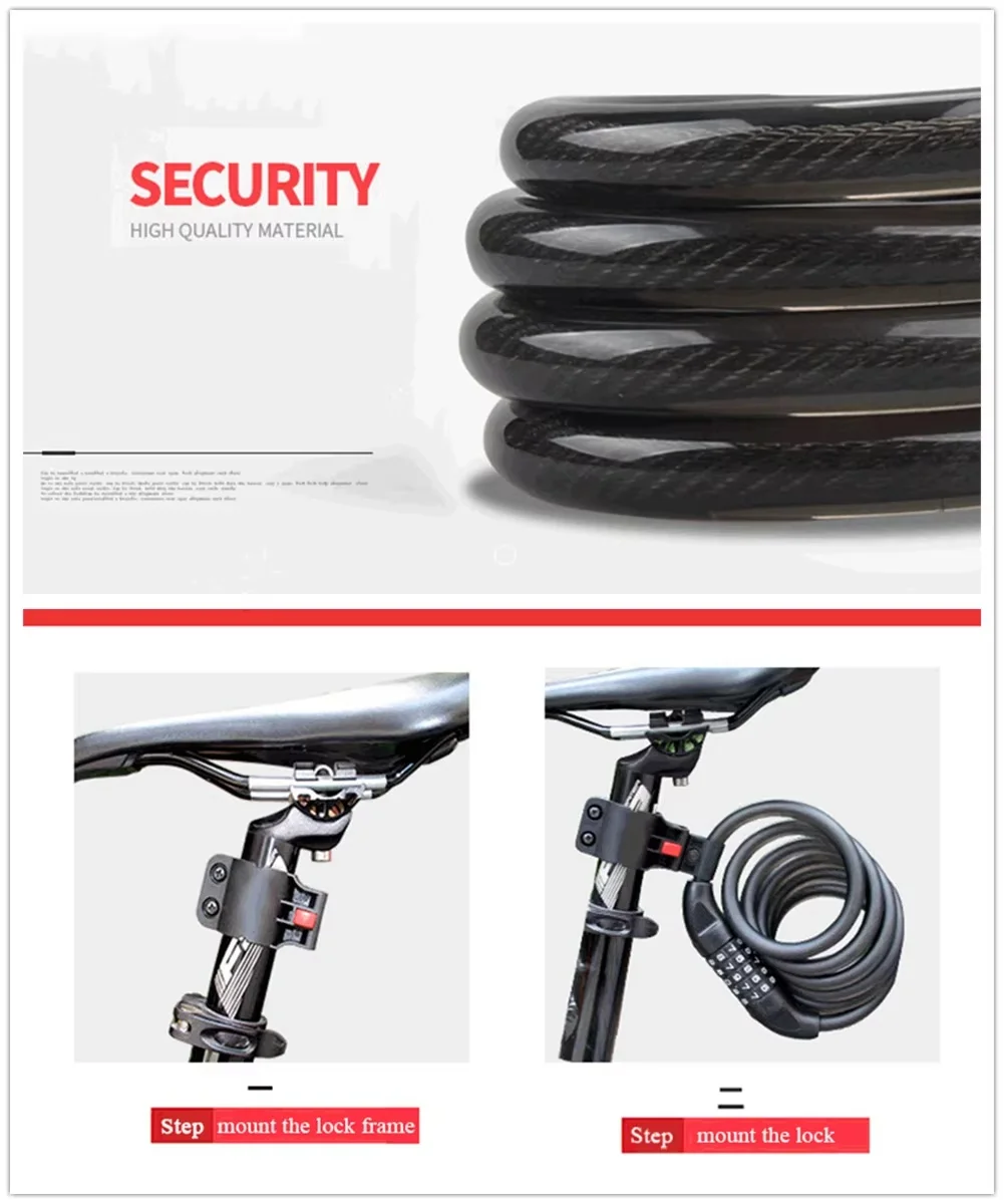 GUB Bicycle Combination Lock Chain Anti-theft Security Lock for Bike Mountain Chain Padlock Bike Lock 5 Digits SF-31