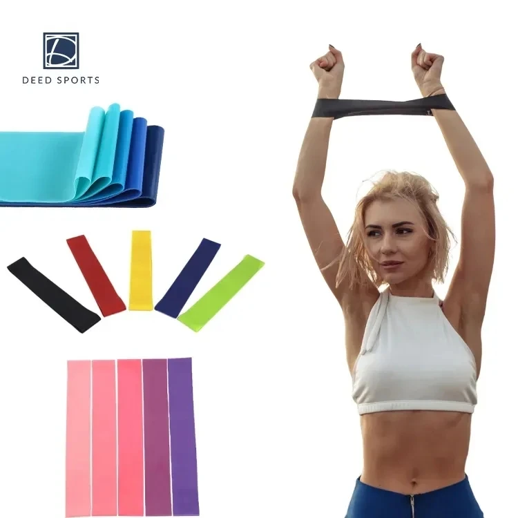 YIWU 5pcs Set Eco Friendly Workout Resistance Loop Exercise Bands for Home Resistance Training