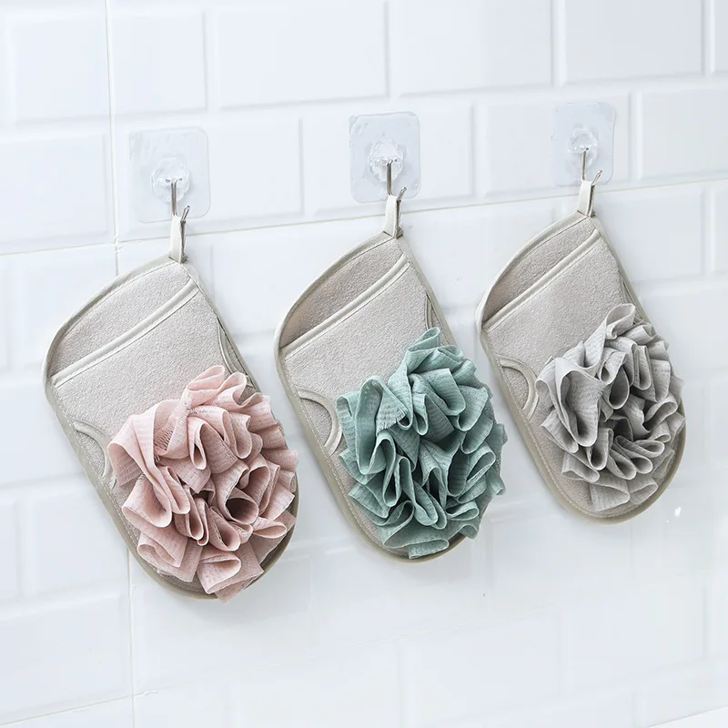 Wholesale Five Finger Body Nylon Custom Shower Mitt Scrubber Exfoliating Bath Gloves