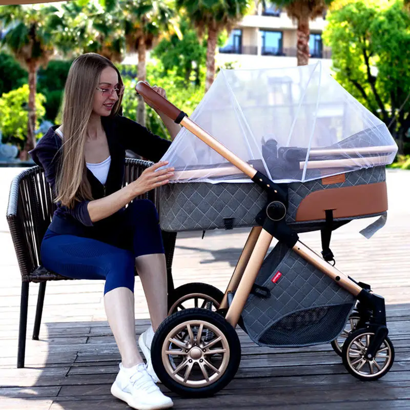 Manufacturers Wholesale Baby Strollers 3 In 1 Aluminum Alloy Baby Stroller With Car Seat