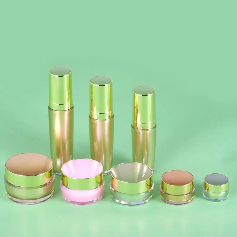 (Jar of 5/10/15/20/25/30/50g)(Bottle of 15/30/50ml) W219 Customized New Acrylic Plastic Cosmetic Jar and Lotion Bottle Set