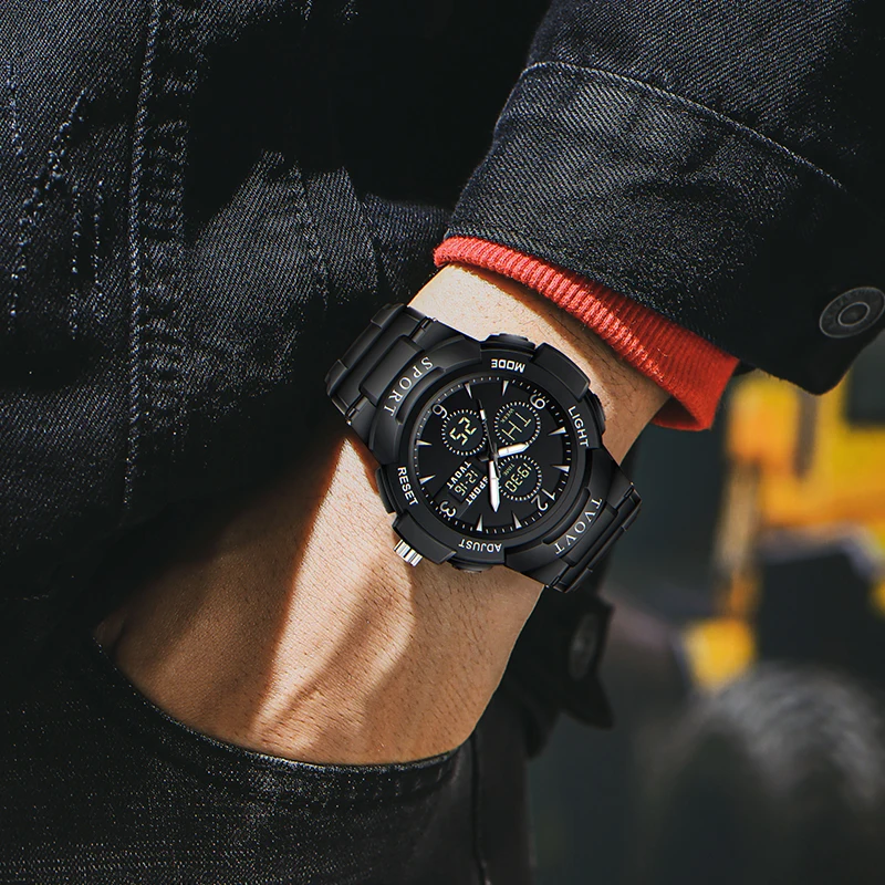 G Style Outdoor Alarm Clock Led Sports Digital Wristwatch Waterproof Dual Time Watch for Man Jam Tangan 8805