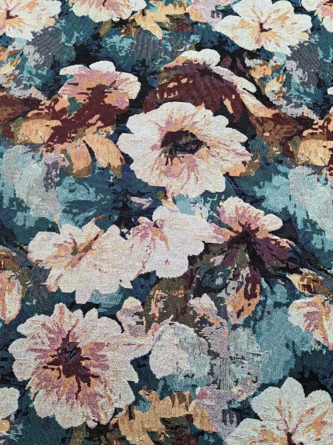 High-grade sunflower 3D jacquard polyester cotton fabric Home fabric table cloth for clothing fabric