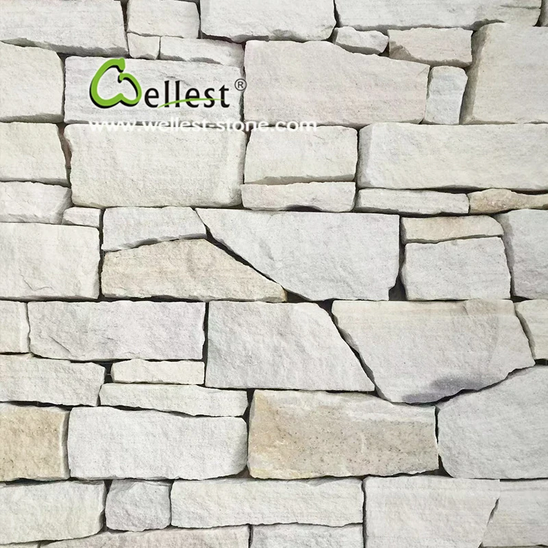 white beige sandstone for exterior wall cladding stone tile