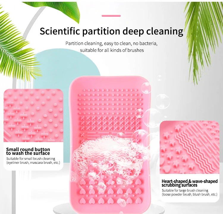 
Popular Cosmetic Washing Tool Silicone Cleaner Pad Makeup Brush Cleaning Mat 