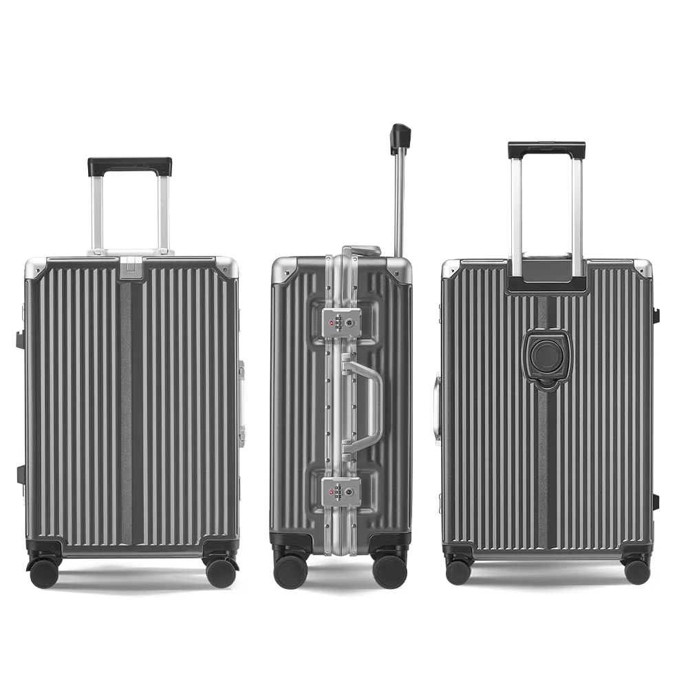 Custom design printed suitcase trolley travel bag PC suitcase luggage fashion aluminum frame luggage sets