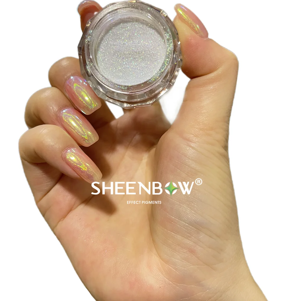 Sheenbow newest neon holographic glitter nail pigment powder