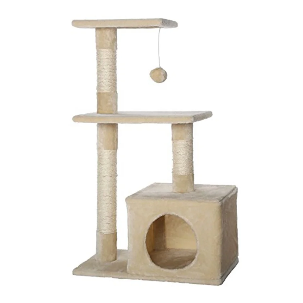 China Original Gray Simons Cat Game Cat Toy Happy Turntable With Condo Cat Pet Play House With Scratches