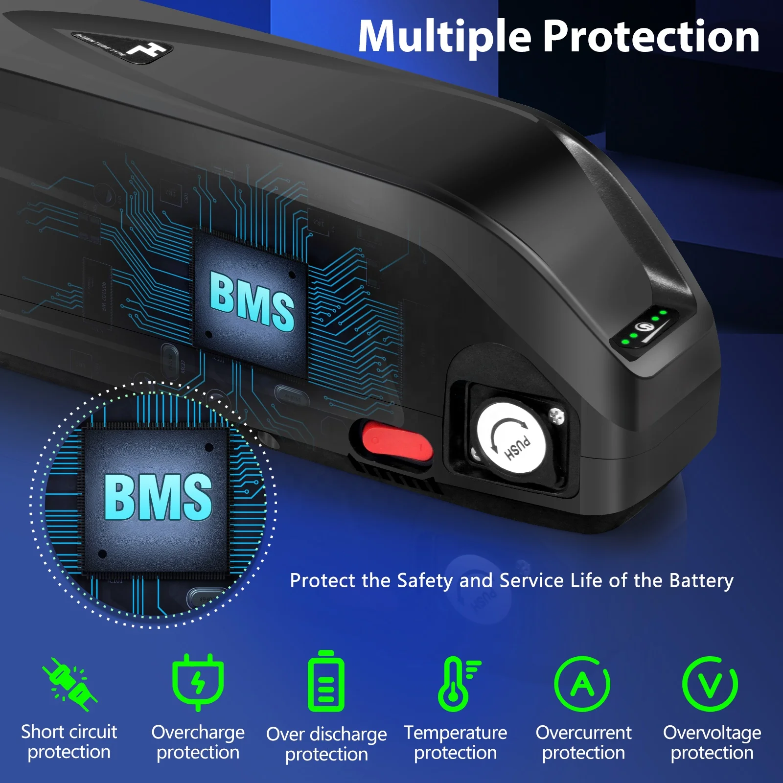 Hailong Downtube Electric Bicycle Battery 36V 48V 52V 10Ah-20Ah 18650 21700 Lithium Battery Pack for Electric Bicycle 250W-1500W