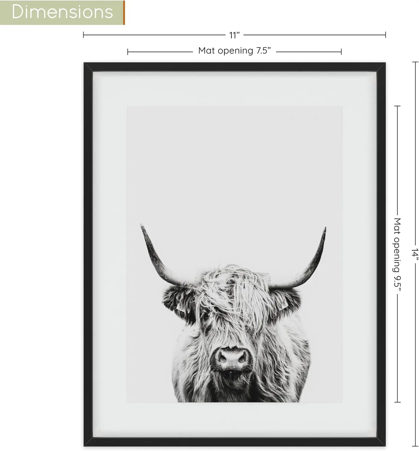 11x14 inch Metal Picture Frame - 11 x 14 Aluminum Photo Frames - 8x10 Mat - Tempered Glass