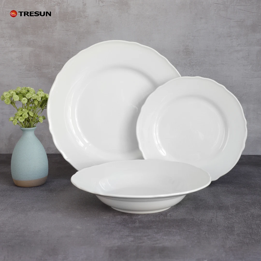 microwave restaurant 10 inch platter kitchenware wedding event white platos de porcelana eating porcelain hotel plate