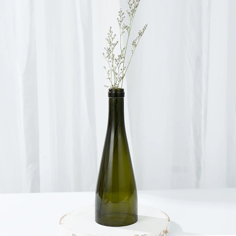 Wholesale Handmade Glass Candle Holder Half Cut Wine Bottles Wine Bottle Cutting Vase
