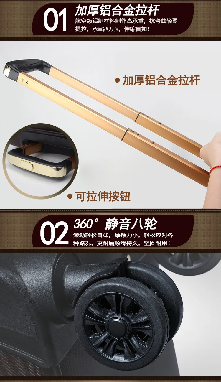 Scratch-Resistant  Carry-Ons Leather Suitcase Travel Trunk  Leather Suitcase Wholesale