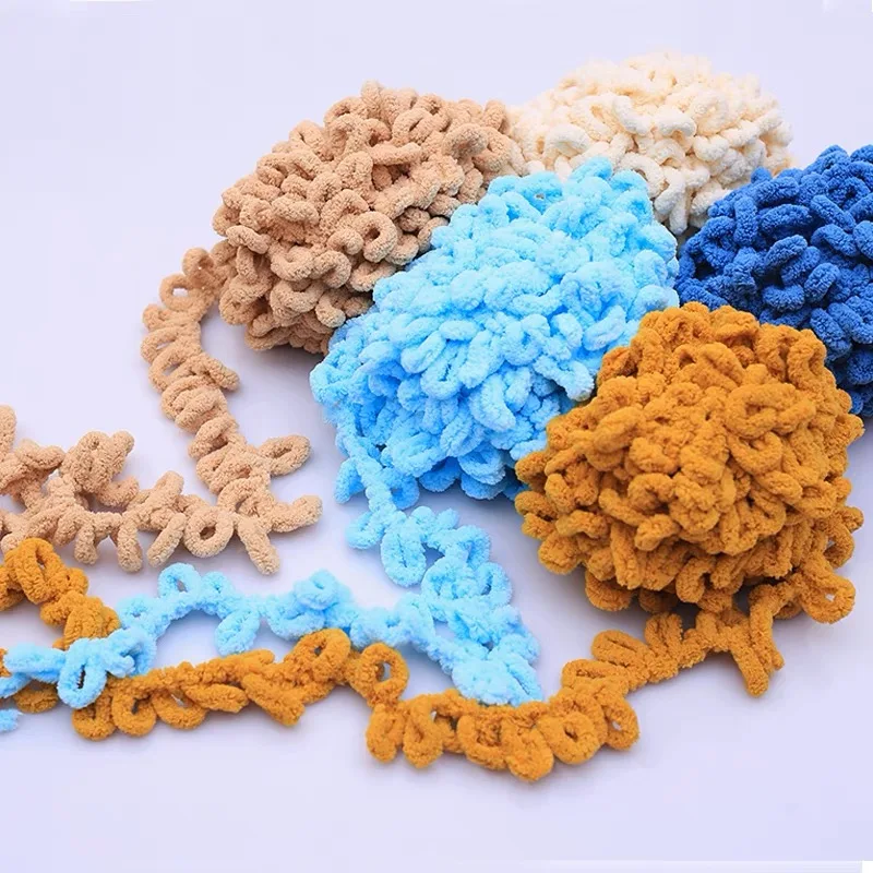 Factory Directly Chunky fancy Yarn Puffy Chenille Finger cheap Loop Yarn for Hand Knitting