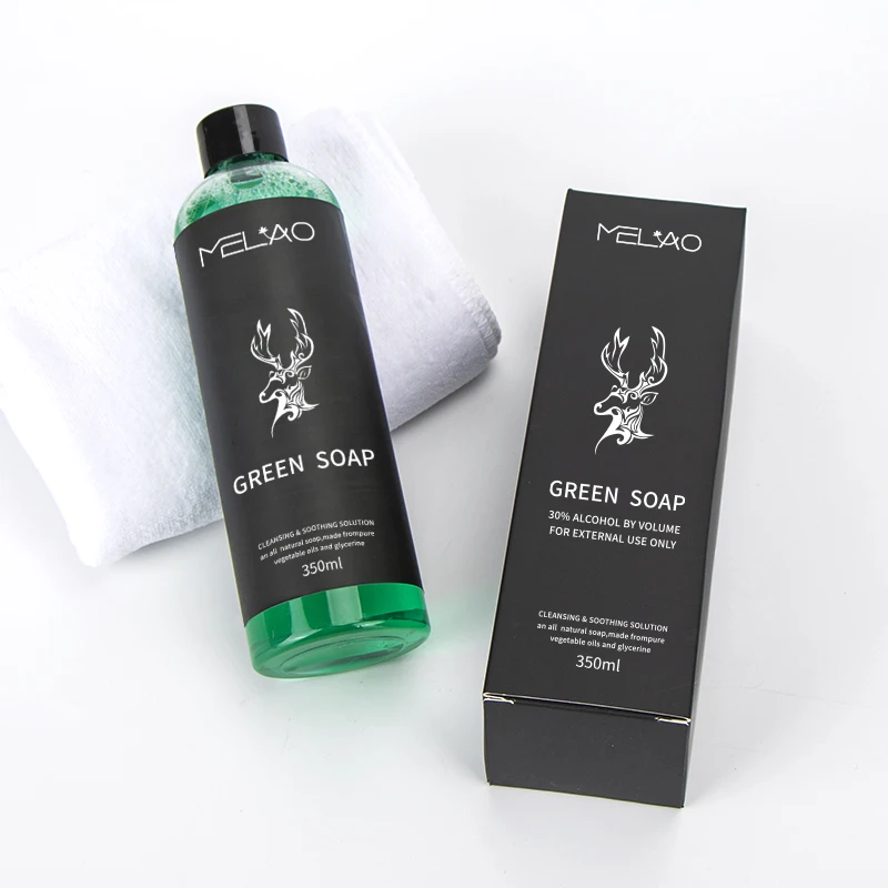 MELAO Tattoo Parlors Custom Vegan Brightening Deep Cleansing Smoothing Tattoo Skin After Care Tattoos Aftercare Green Soap