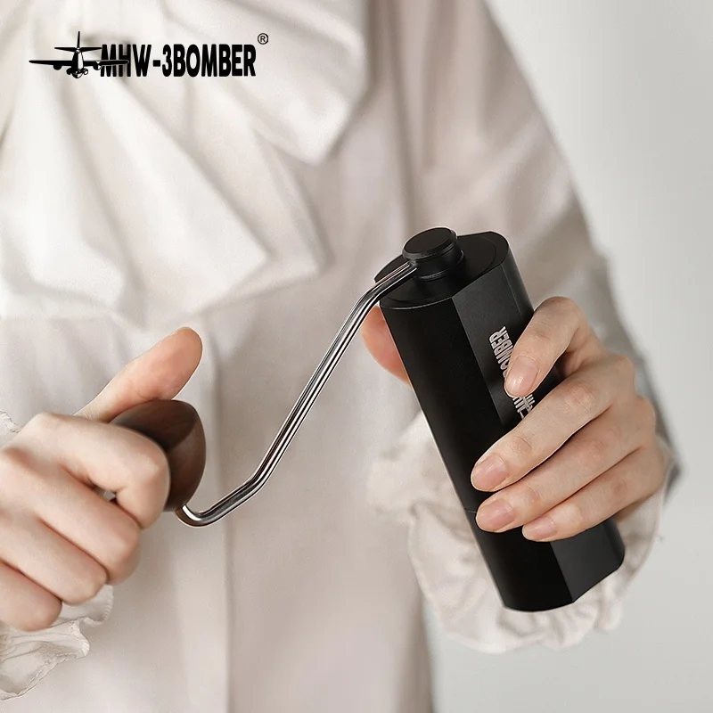 MHW-3BOMBER Outdoor Travel Coffee Tools Hand Crank Stainless Steel Portable Adder V3 Espresso Manual Coffee Grinder