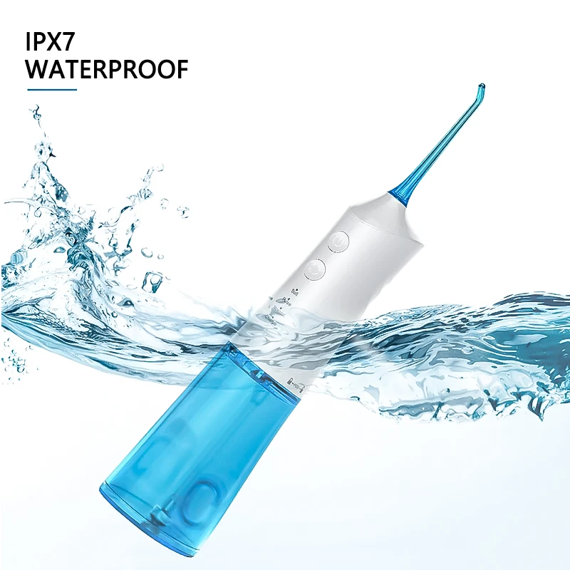 Cordless Water Flosser Intelligent Dental Oral Irrigator 3 Modes 2 Jet Tips IPX7 Waterproof Portable and Rechargeable Powerful