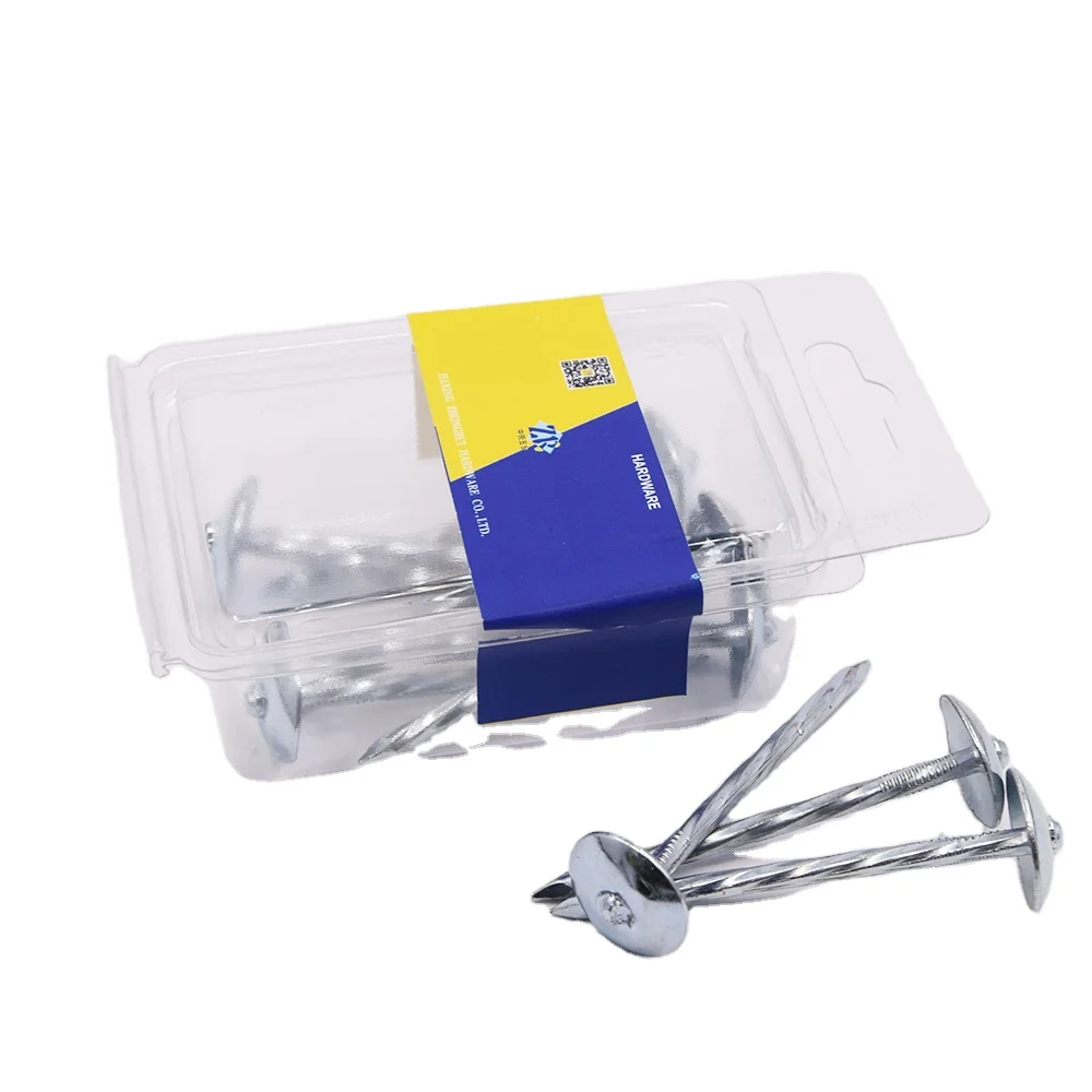 Chinese nail supply umbrella head spiral shank iron with zinc galvanized surface steel roofing nail
