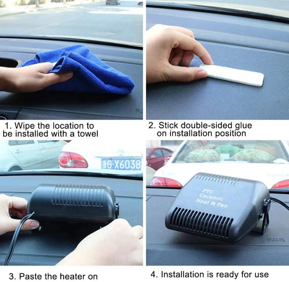 Portable Car Heater, 2 in 1 Fast Heater Cooling Fan, 12V 150W Car Heater Car Windshield Defogger