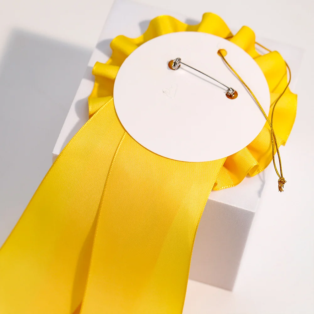 High quality make polyester mvp rosette award ribbon