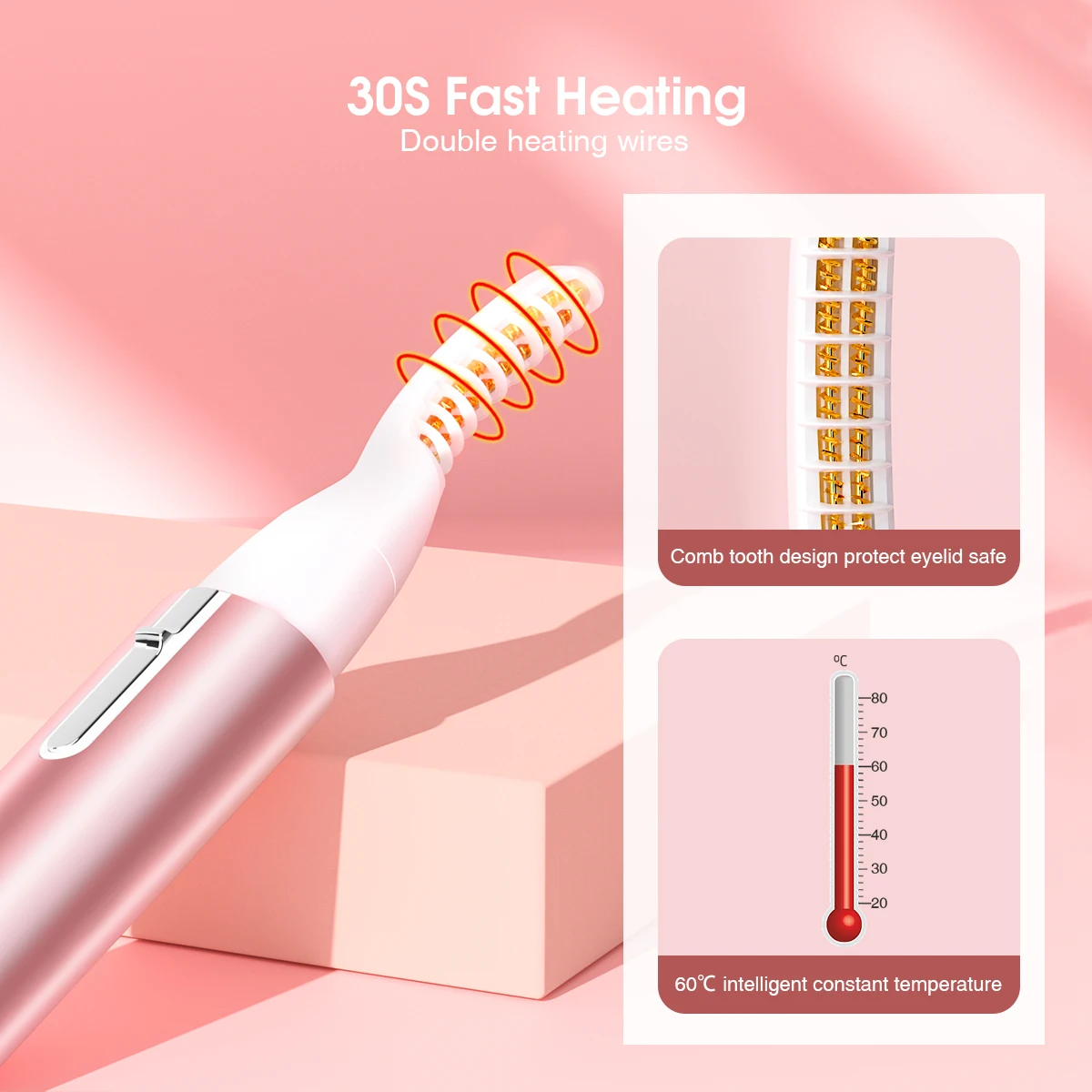 TOUCHBeauty Customized Cheap Eyelash Curler Electric Heated Eyelash Curler Eyelash Comb Curling System For Home Beauty