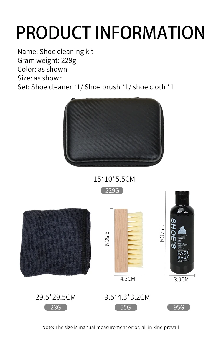 Portable Shoe Cleaner Kit Natural Sneaker Cleaning Kit For Athletic Shoes,Tennis Shoes,Sneakers