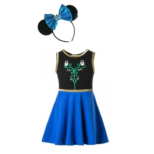 Fancy Kids Dresses for Girls Birthday Easter Cosplay Mouse Dress Up Kid Costume Baby Girls Clothing ear headband mouse ears