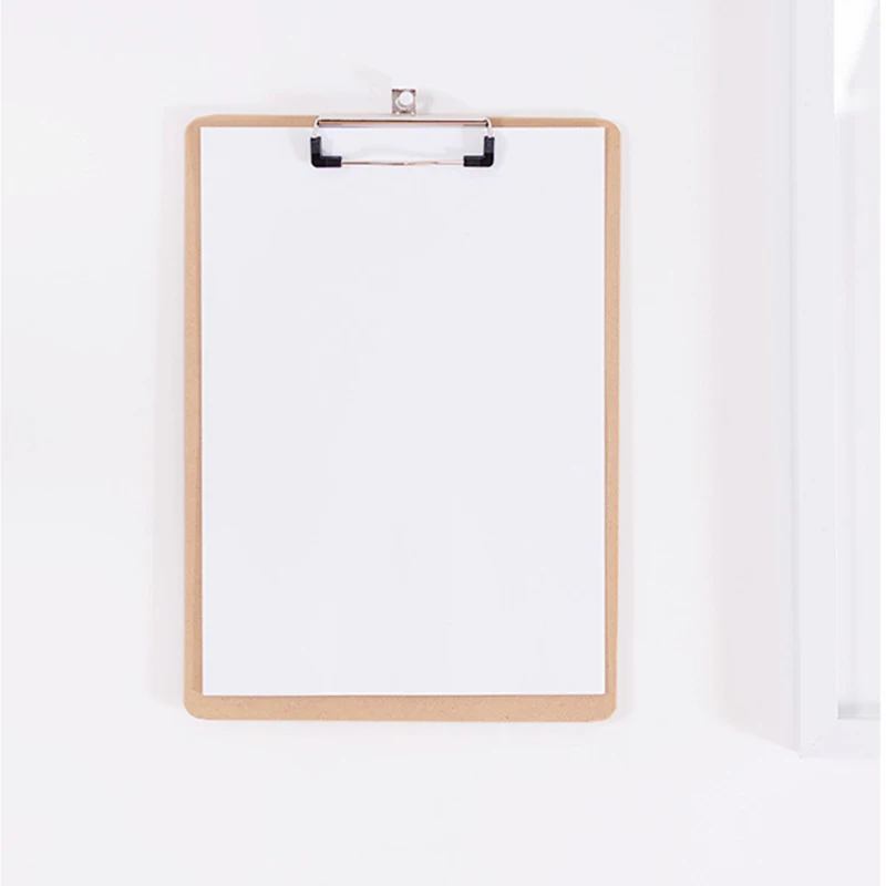 Customized Wooden Clipboards Hardboard Standard A4 Letter Size Wood Clip Boards Folder MDF Clipboard with Hanging Hook