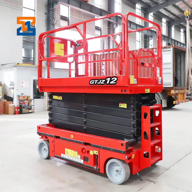CE certification 4m-14m hydraulic portable scissor lift small aerial work manlift 12m 220V electric scissor lift