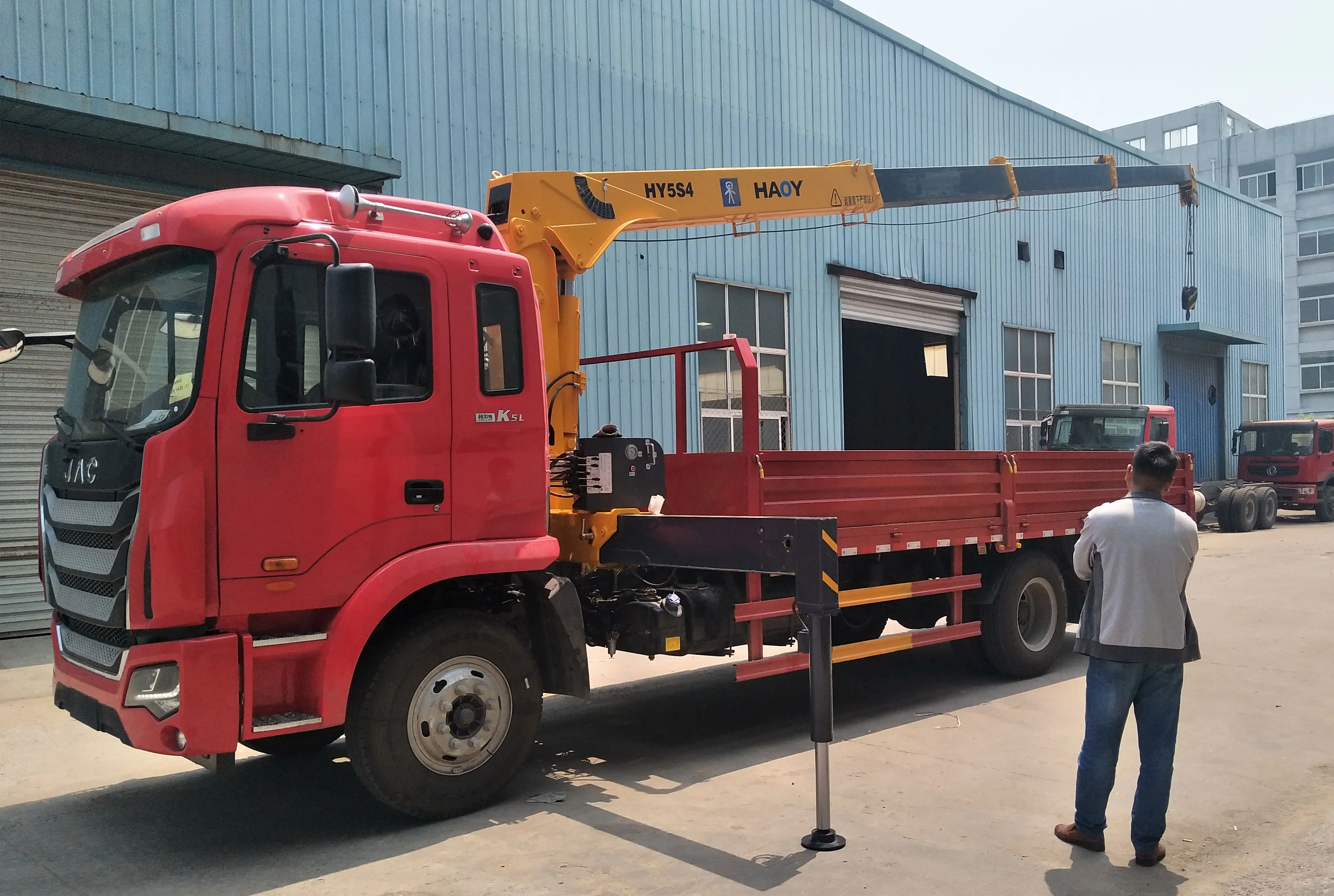 HAOY 5 Ton Manipulator Construction Remote Control Small Hydraul Telescopic Boom Truck Mounted Crane