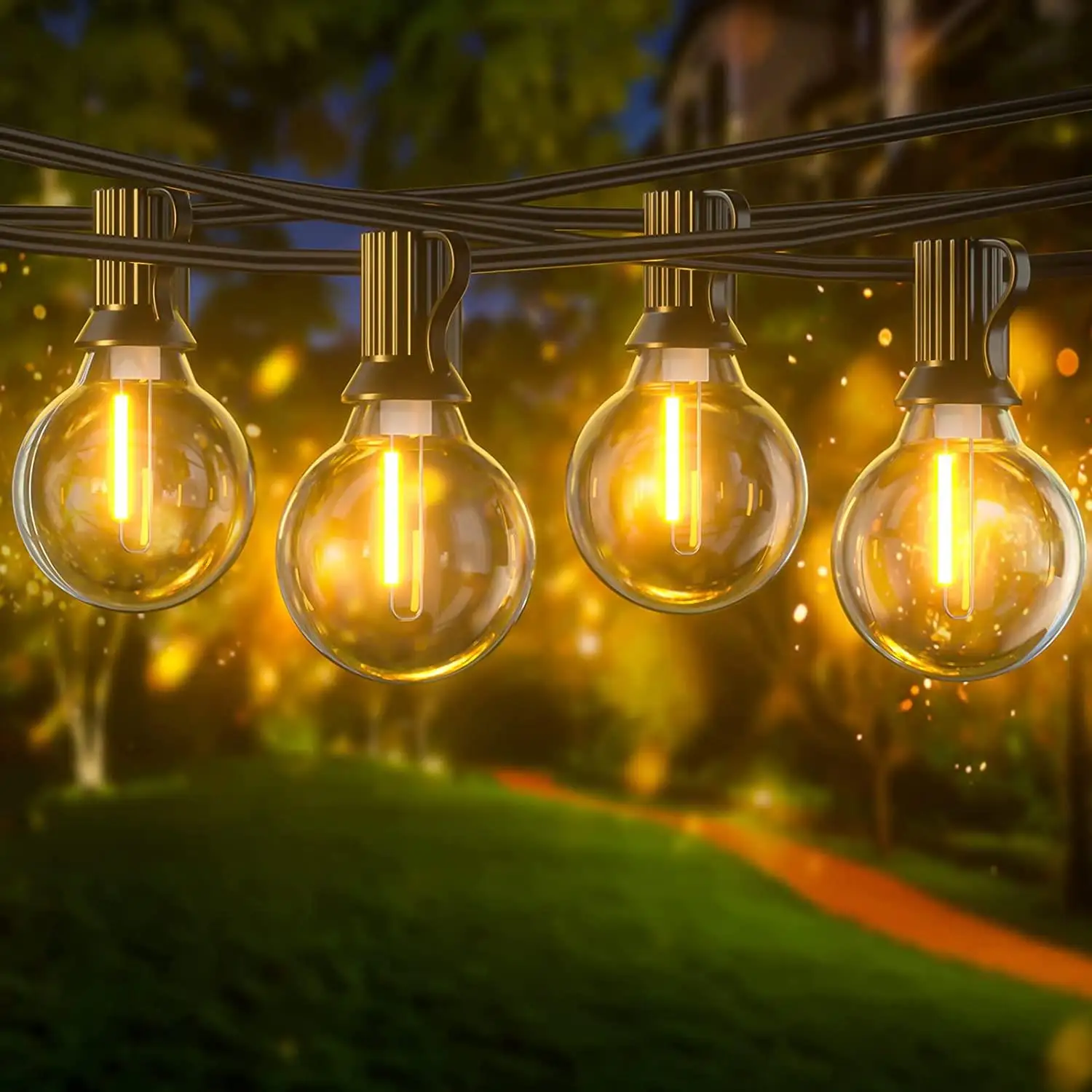 Водонепроницаемая Противоударная лампа накаливания G40 25 футов 50 100 гирлянда лампочка Lanton светодиодная сказочные огни