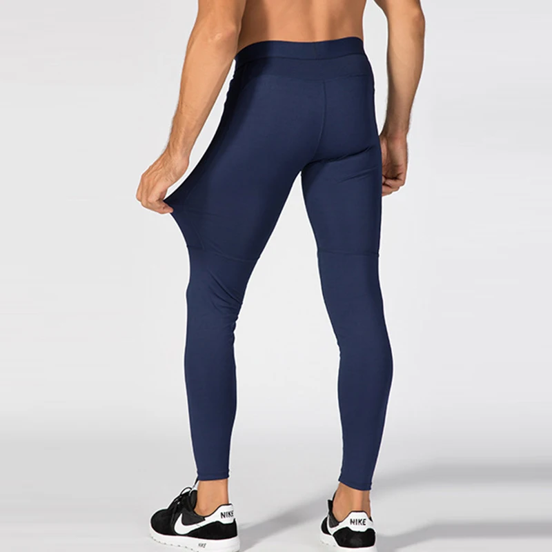 PRO sports running training leggings zip pocket fitness trousers quick-drying stretch compression mens tight pants