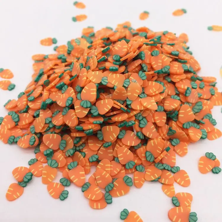 Carrot Vegetables Shape Polymer Clay Sprinkle For Phone Decoration Scrapbook Shaker Card DIY Slime Filler