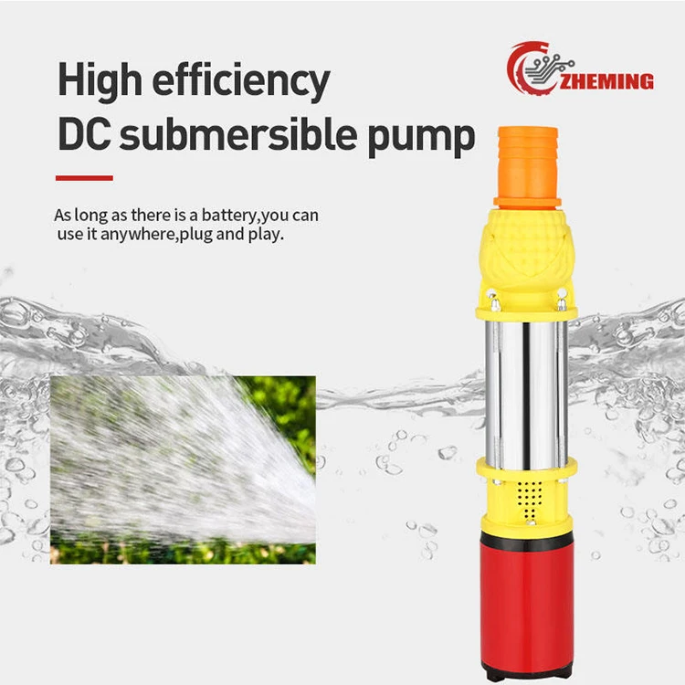 2023 Zheming 12V 0.3HP Solar Powered Water Pump Deep Well With 3Inch Outlet Solar Water Pump