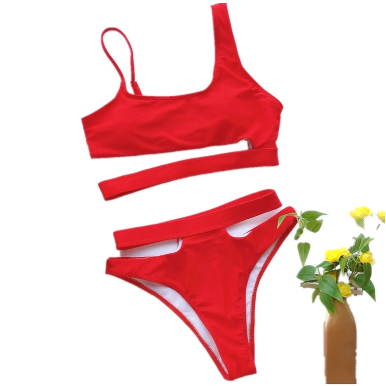 Cikini 2021  High Waist bikini crotchless swimwear two piece Brazilian bikini