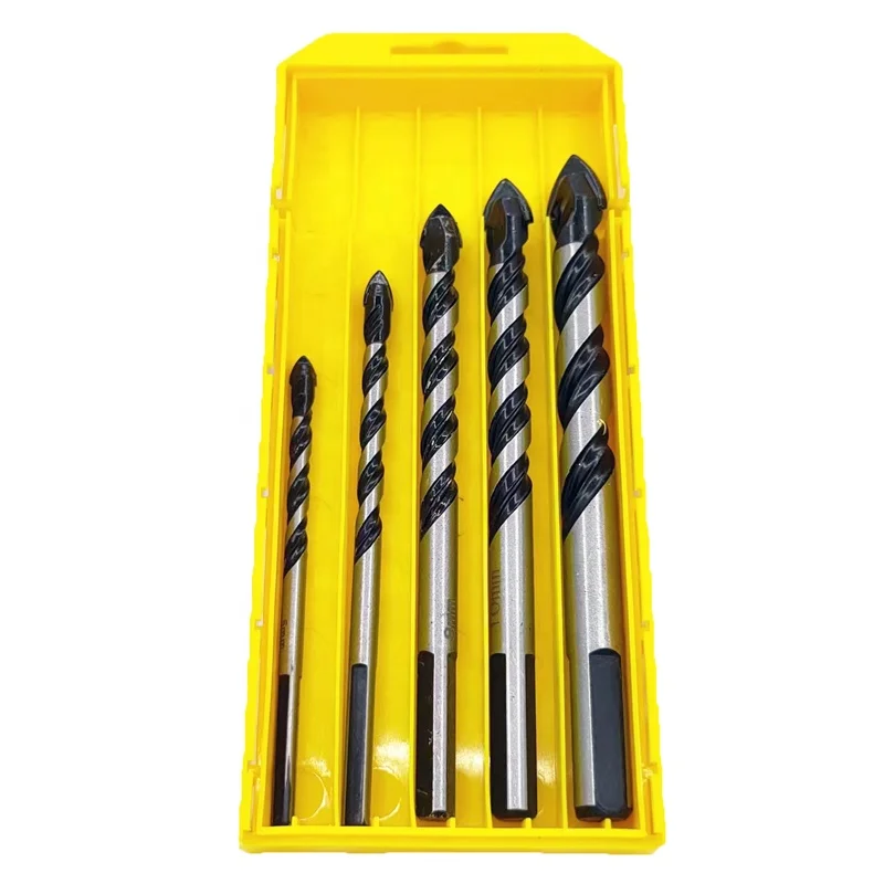 Multifunctional black triangular drill bit drilling ceramic tiles red bricks  concrete   ceramic marble