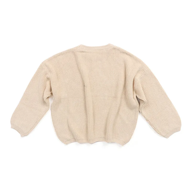 Low Moq Wholesale Toddler Kids Pink Knit Sweater Knitting Pullovers Baby Girl Sweater For Girls