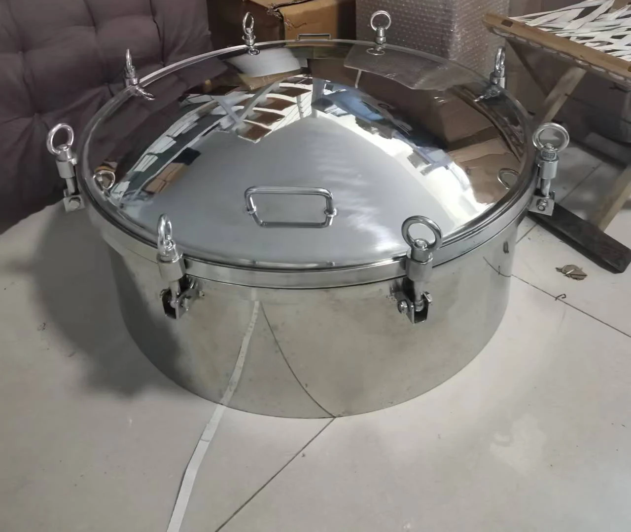 GHO High Quality Sanitary Stainless Steel Circular,fan Manhole Cover With Pressure