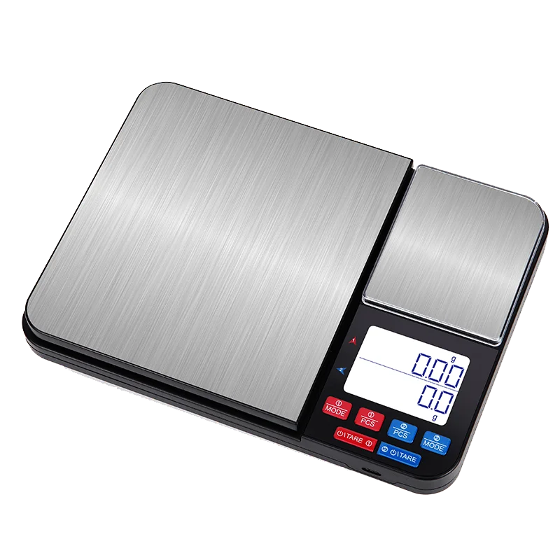 Цифровые кухонные весы Changxie из нержавеющей стали с двойной платформой точность 2 кг 3 5 10 емкостью 0 1 г