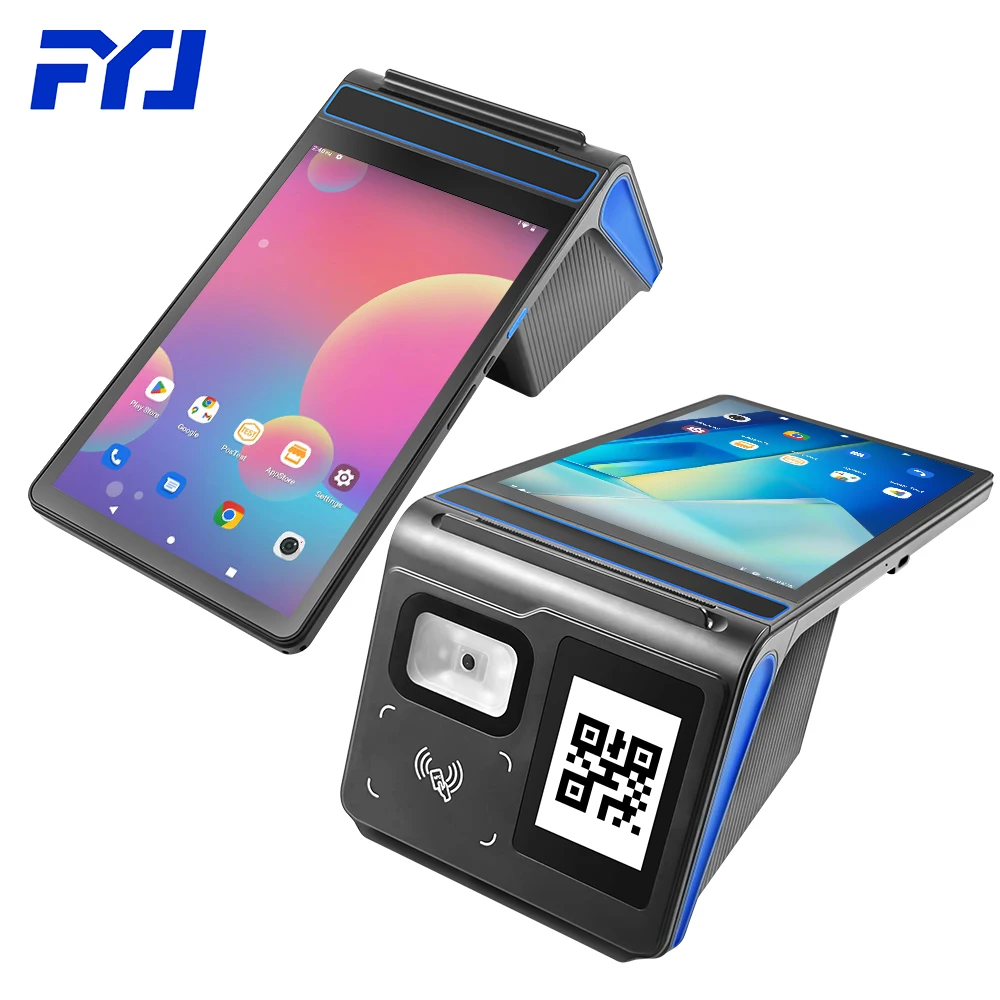 FYJ F1-88 8 Inch Android 12 Handheld POS Machine All in One Supermarkets Lotteries Retail Store Cash Register PDA with Printer