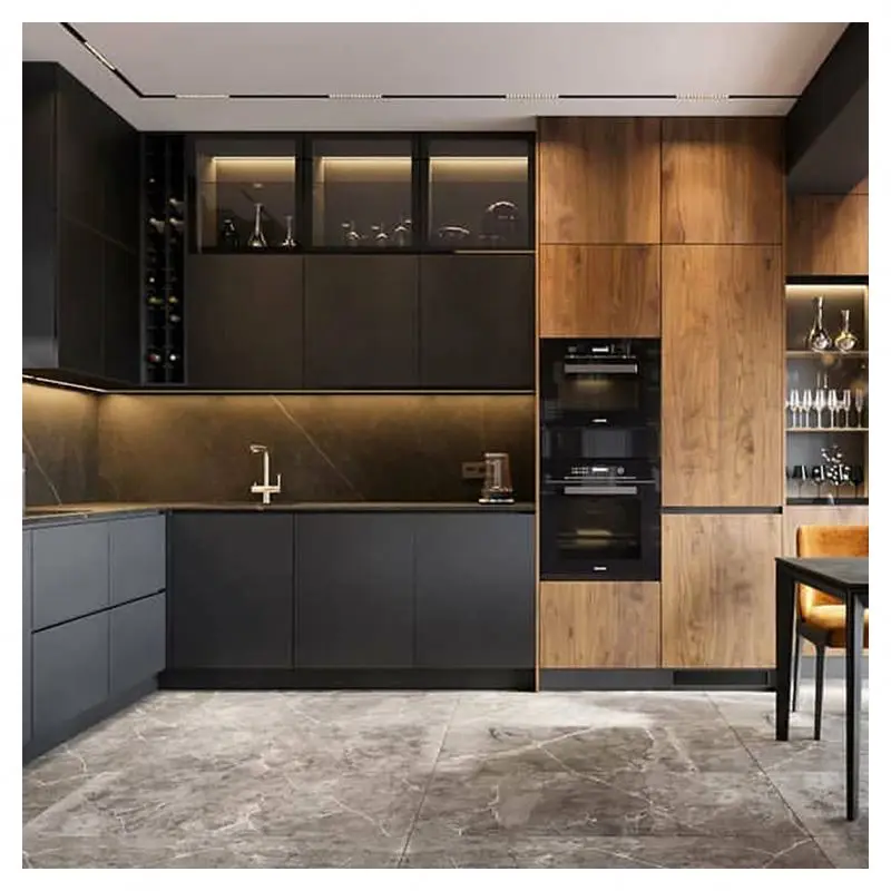 Realgres Hot-Selling Kitchen Cabinet Cabinets Modern White Melamine Smart Kitchen Kitchen Cabinet Base